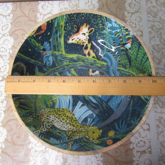 Opal House Mango Wood Jungle Scene Bowl - Picture 3 of 8